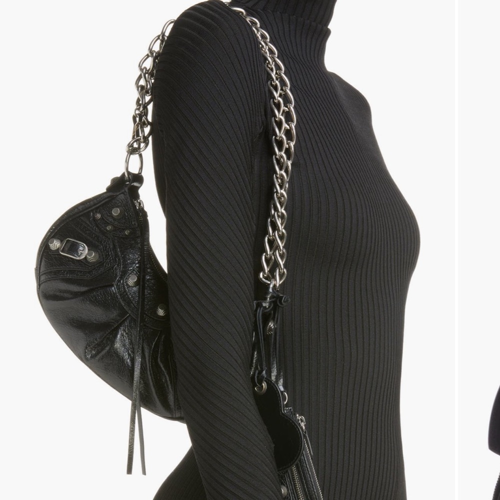 Balenciaga Extra Small Le Cagole Crinkle Leather shoulder bag - black - NEW